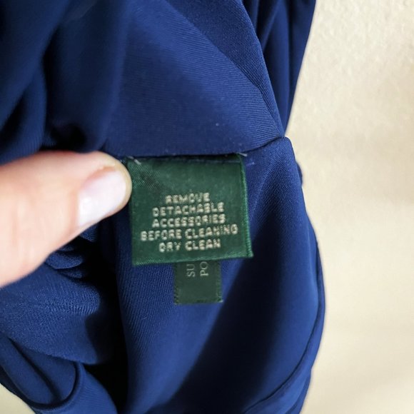 Ralph Lauren Blue Evening Dress with Rhinestone Accents *WORN ONCE!* - Picture 10 of 13